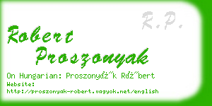 robert proszonyak business card